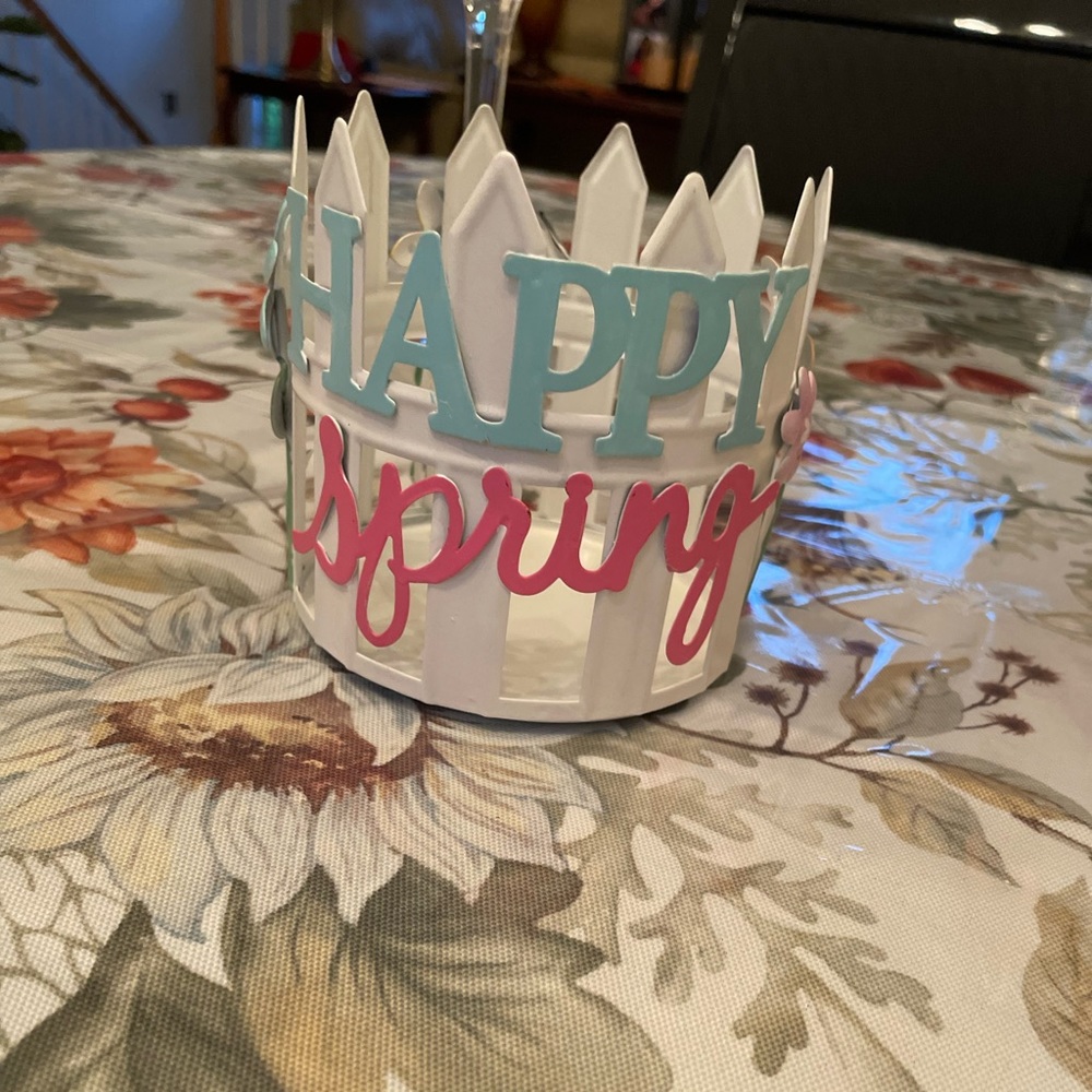Happy Spring Candle Holder